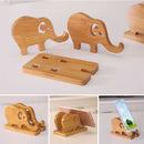 Storage Rack Portable Bracket Cartoon Elephant Stand Desktop Phone Holder Bamboo