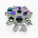 18 In 1 Multi Tool Stainless Snowflake Shape Key Chain Screwdriver 2.4*2.4'' US