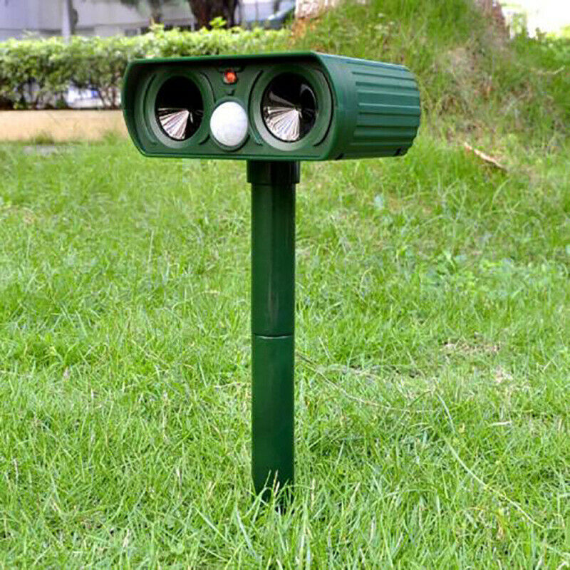 Solar Ultrasound Cat Dog Fox Repeller Animal Chaser Deterrent Repellent dsf DIR