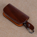 Brown Wood Grain Leather Cover Car Remote Key Fob Case Bag Fit For Chevrolet VW