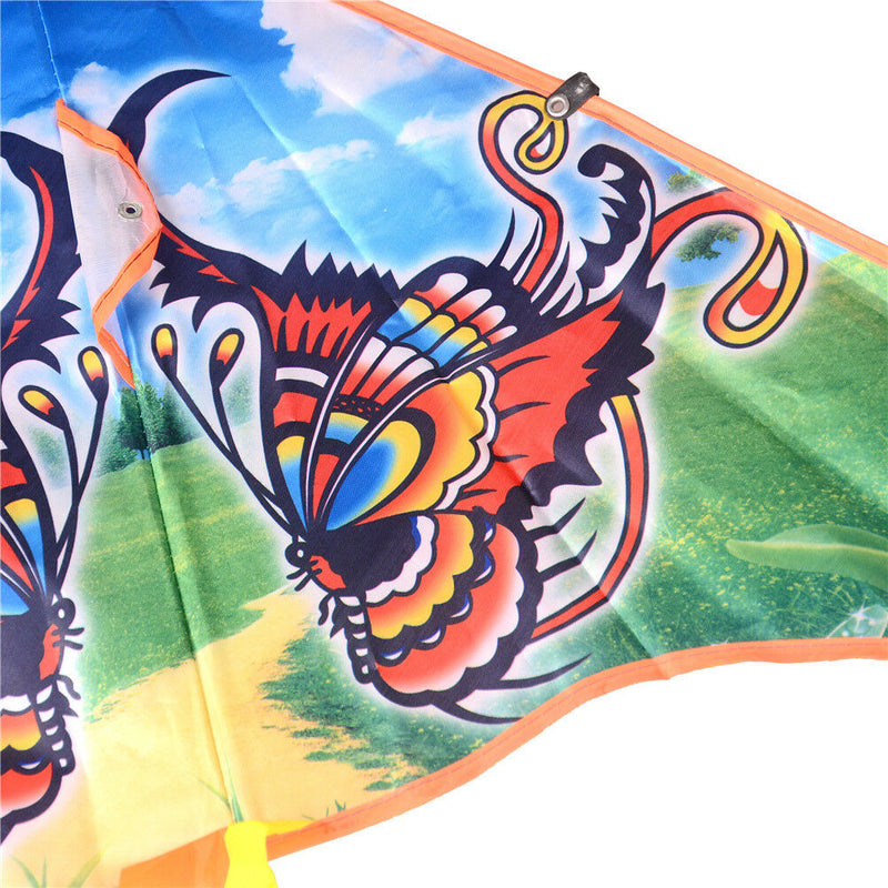 1PC 80cm Butterfly Printed Long Tail Kite Children Outdoor Garden Fun Toys  L Pg