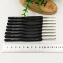 8Pcs / set Black Knitting Needles Plastic Handle Crochet hooks for Knit DIY C7D3