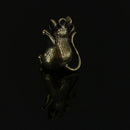 Brass Zodiac Rat Statue Key Chain Rings Pendants Metal Copper Car Keychain 3C
