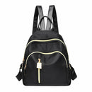 Women Casual Oxford Mini Backpack Preppy Chic Girls School Backpack Black
