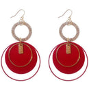 Fashion Trend Geometric Big Circle Ear Hook Long Full Diamond Festive Earri