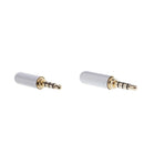 2Piece 3.5mm 4pole Soldering TRRS Male Jacks Earpieces Adapter Connector Plug