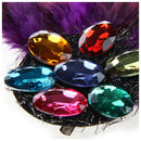 Purple Peacock Feather Crystal Rhinestone Corsage Pin Hair Clip Fascinator