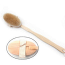 Natural Bristle Body Clean Brush Long Handle Wooden Spa Shower Brush Scrubber ly