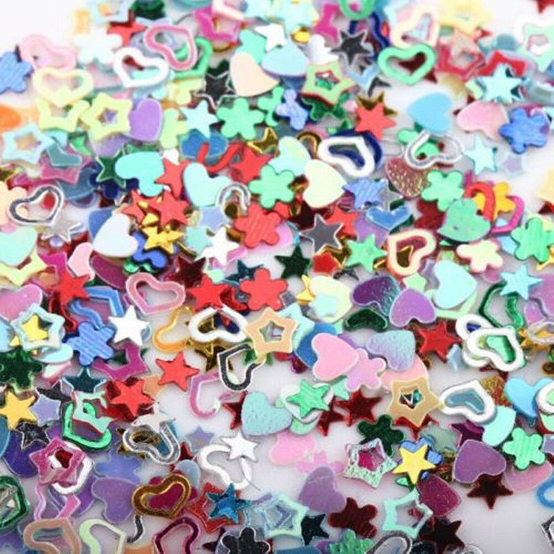 5000Pcs Mixed Nail Art DIY Glitter Heart Star Flower Sequins Stickers Decals 3mm