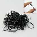 100pcs Black Rubber Rope Ponytail Holder Elastic Hair Band Ties Braids Plaits