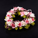 Heart Shaped Artificial Flower Wreath Door Decoration Hanging Wreaths with
