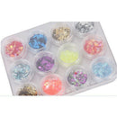 12 colors nail Art Acrylic UV Gel crushed shell shiny spark sparkling powde