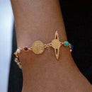 Women Elastic Tiger Eye Matte Black Natural Stone Agate Bangle Bracelet F1Q5