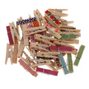 50 Patterned DIY Wood Photo Paper Pegs Clothespin XMAS Card Craft Clips
