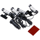 4x 3LED Car Charge Interior Accessories Blue Atmosphere Lamp Floor Decor Li- 3C