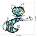 Retro Abalone Shell Brooch Pin Wedding Bridal Bouquet Animal Cat Brooch Jewe FT