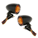 1 Pair Motorcycle Amber Turn Signals Indicator Lights 12V High Quality Black