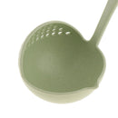 2 In 1 Wheat Straw Soup Spoon With Filter Long Handle Colander Skimmer Green