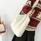 Ladies Large-capacity Shopping Bag Fashion Imitation Lambskin Shoulder BagB_kz