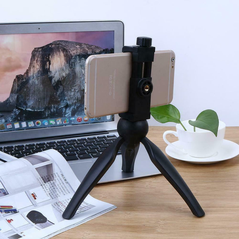Universal Mini Mobile Phone Tripod Stand Clip Manual Phone Bracket Holder