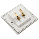 SODIAL(R)Wall Socket Connection Port with 2 Jack Speaker White E6N6