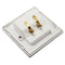SODIAL(R)Wall Socket Connection Port with 2 Jack Speaker White E6N6