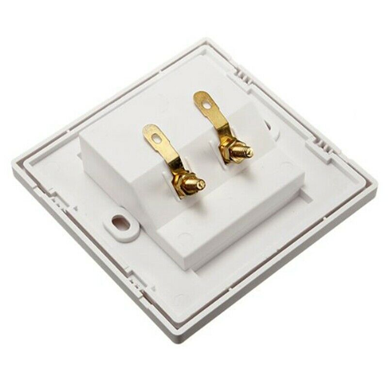 SODIAL(R)Wall Socket Connection Port with 2 Jack Speaker White E6N6