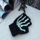 1 Pair Women Unisex Knitting Warmer Black Skeleton Claw Fingerless Gloves 17cm