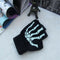 1 Pair Women Unisex Knitting Warmer Black Skeleton Claw Fingerless Gloves 17cm