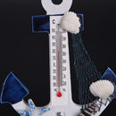 Wood Anchor Thermometer Craft Art Wall Hanging Hook Gauge Shell Nautical DecorMO