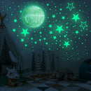 Star Moon Luminous Wall Stickers Kids Room Fluorescent Ceiling Decals (A) A