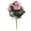 10 Head French Rose Flower Bouquet Wedding Banquet Floral Decor Purple