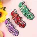 3pcs DIY Full Drill Diamond Painting Barrettes Peafowl Women Girls Hairpins