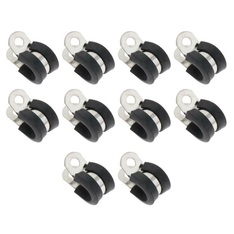 10 Pieces 1/2" Dia P Tube Clips Hose Pipe Clamp P Type Marine Grade 13x36mm