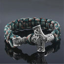 Fashion Men's Norse Viking Thor Hammer Bracelet Handmade Parachute Cord Bangle