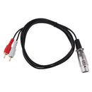 3Pin XLR Female to 2 RCA Male Plug Splitter Audio Adapter Cable Cord 1.5 Meter