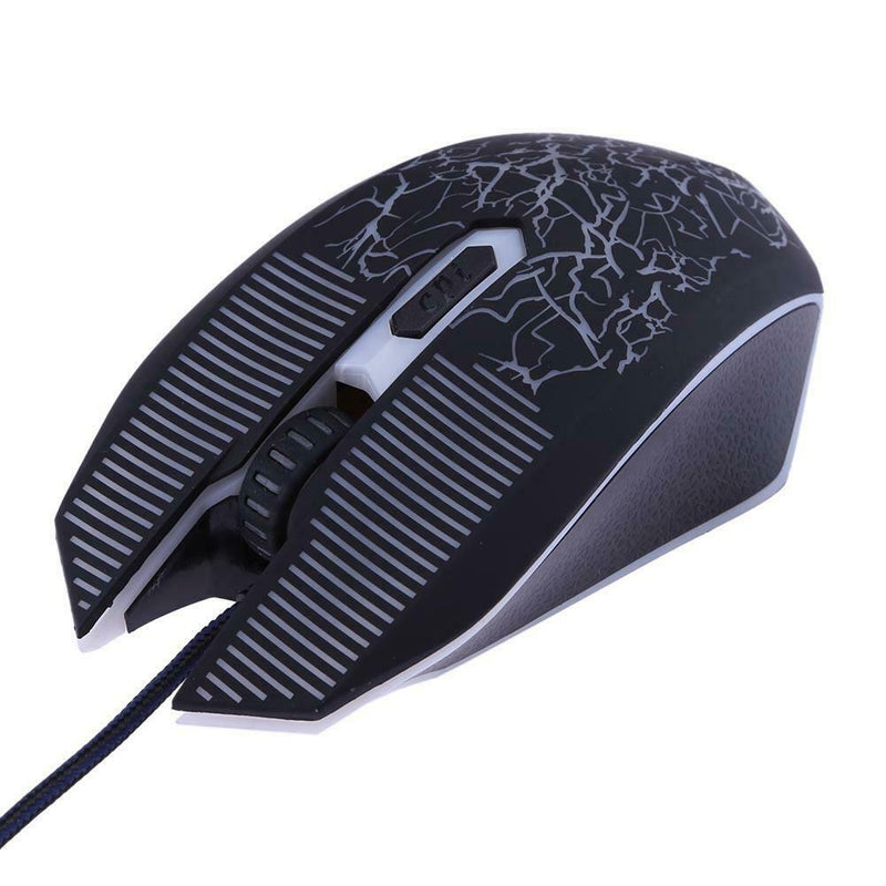 1,600 DPI 4 Buttons LED Backlight Wired Optical Gaming Mouse for PC Laptop A