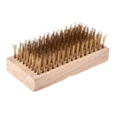 3.9" Length Hardware Wood Handle Brass Wire Brush Cleaning Tool W3G6