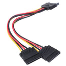 SATA Power 15-pin Y-Splitter Cable Adapter Male to Female for HDD Hard Drive JR