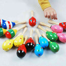 Wooden Maraca Wood Rattles Kids Percussion Musical Hand Instrument Shaker Toys
