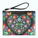 DIY Love Flower Special Shape Diamond Painting Wristlet Clutch Women Wallet