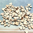 100pcs 4 Mixed Rustic Wooden Love Heart Wedding Table Scatter_Decoration, B W3M9