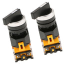 Latching Selector Rotary Switch 22mm Mounting ON-OFF 3 Position Switch Knob