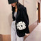 Casual Cow Printed Messenger Bag Women Canvas Small Round Shoulder Pouch