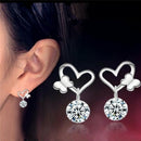 Womens Sliver Plated Crystal Zircon Fashion Jewelry Butterfly Stud Earrings MR3C