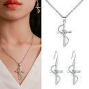 3Pcs/Set Cross Pendant Earrings with Diamond Necklace Set Engagement Jewelr W9T4