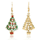 Women Rhinestone Christmas Tree Pendant Hook Earrings Party Jewelry Gift Fashion