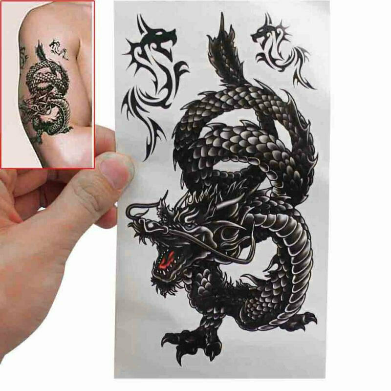 1Pcs Trendy-Dragon Design Temporary Waterproof Tattoos Stickers Body Arts