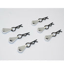 6pcs Metal Body Clip Pins with Pull Tabs for 1/8 1/10 RC Truck Buggy Crawler