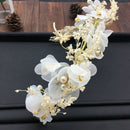 Floral Princess Wedding Headpiece Dried Flower Headband Dragonfly Tiara Hai